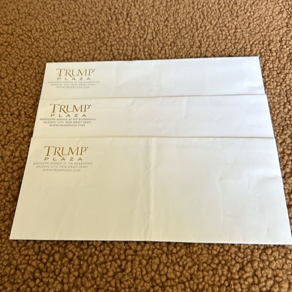 Other - TRUMP Plaza Vintage Letter Size Envelopes